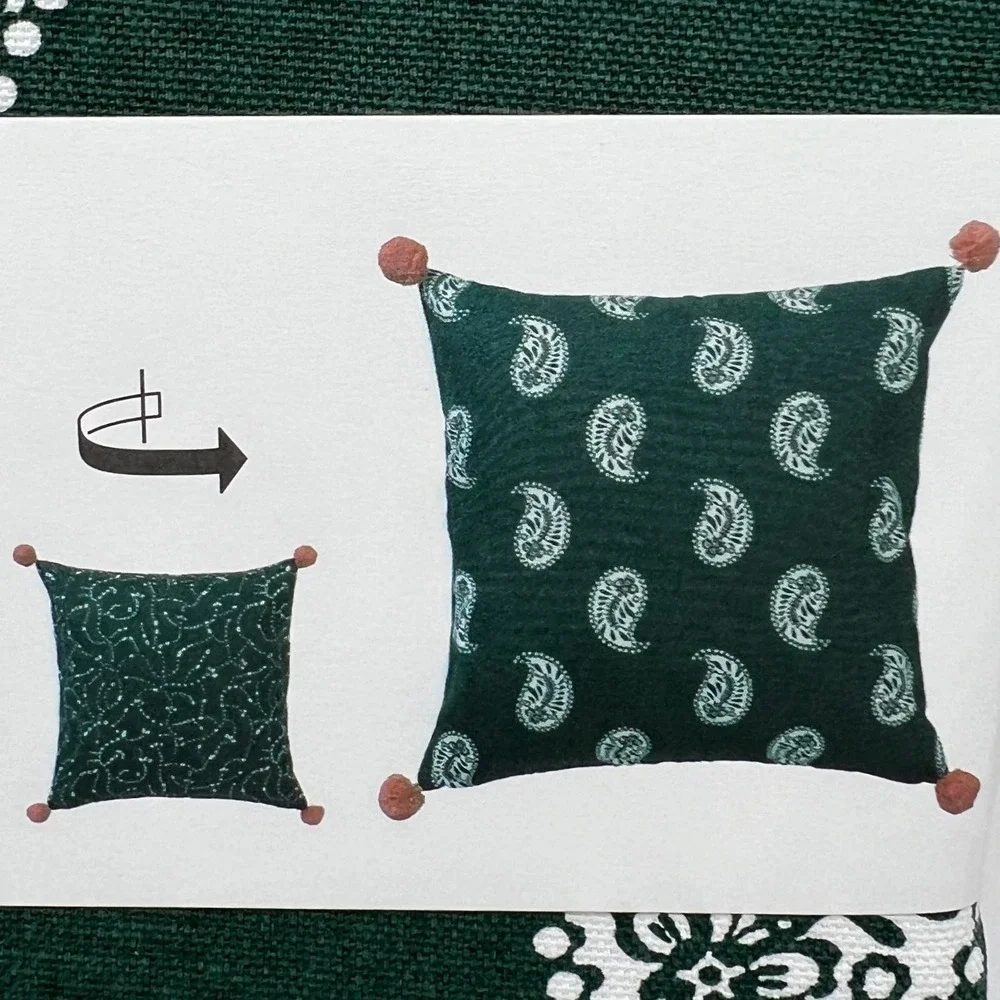 IKEA AROMATISK Green Leaf & Paisley Pillow Cover 20